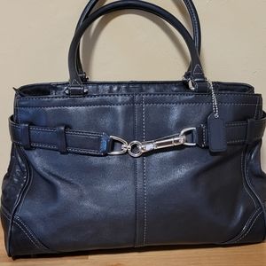COACH Leather Hampton Satchel BLACK, GREAT Condition